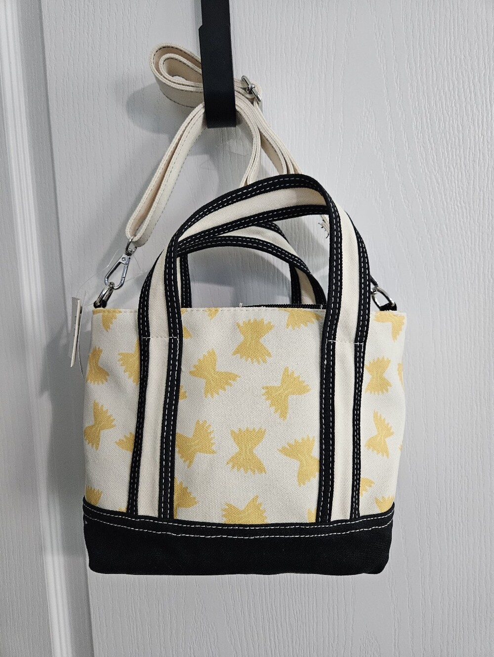 Cee Klein Canvas Pasta Motif Tote Bag NWT